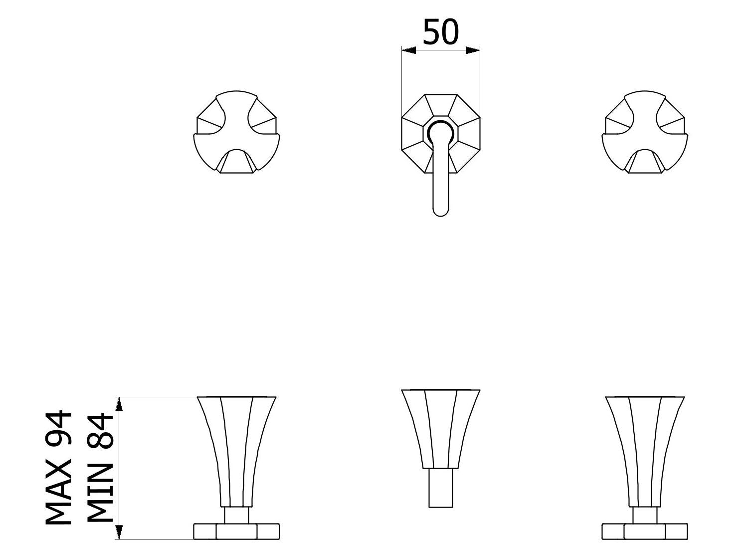 Встраиваемый смеситель для душа с 3 отверстиями и переключателем IB Belmondo + Belmondo Elle ARCH-00029002 - Вид №5