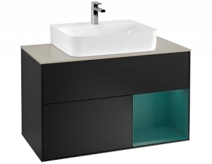 Villeroy&Boch Тумба под раковину Прямоугольная версия F123GSPD Finion Black Matt Lacquer