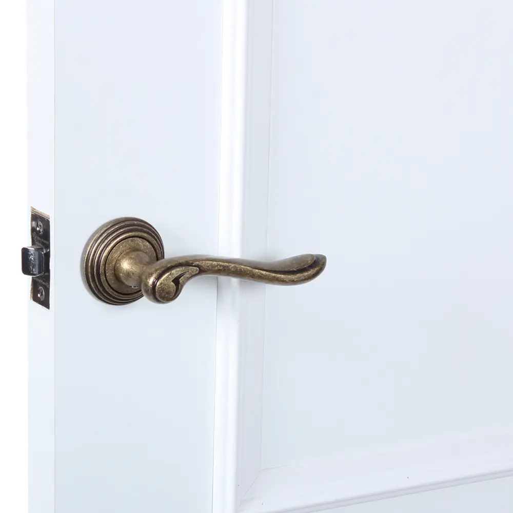 Ручки дверные на розетке EDS-V209, цвет античная бронза EDSON STLM-2006805 - Вид №4