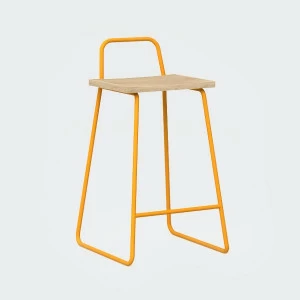 Барный стул с деревянным сиденьем оранжевый Bauhaus WOODI  00-3966240 Оранжевый