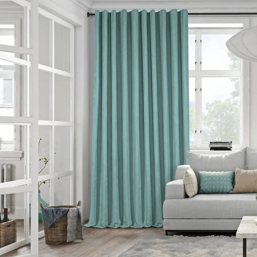 Штора на ленте Рим 200x310 см цвет бирюзовый Celadon 2 88053969 STLM-2019016 MIAMOZA  - Вид №7