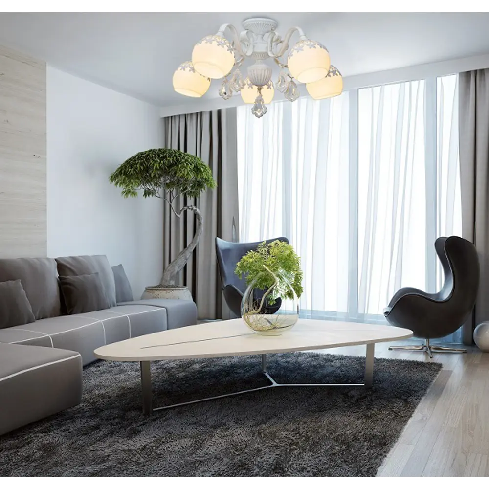 Люстра потолочная Louis L1083, 5 ламп E27, 15 м², цвет серый LAMPLANDIA STLM-2173315 - Вид №9