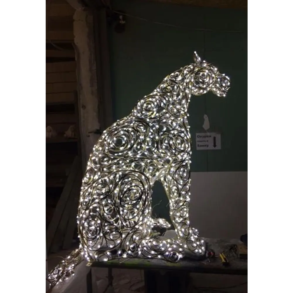 Электрическая светящиеся фигура Пантера сидячая 400 LED 60x120x40 см теплый белый свет 86164090 STLM-2191598 LUMINE AJUR 