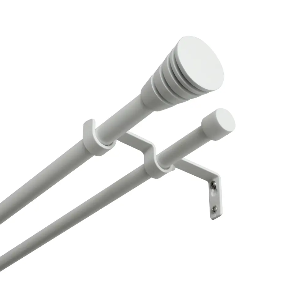 Настенный карниз раздвижной двухрядный Асуан d16/19 160-300 см металл цвет белый KREAFORTA STLM-2085475