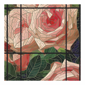 90398158 Пленка самоклеящаяся для стекла "Розы 1/2" 0.7x1.4 м, цвет разноцветный STLM-0214379 HOUSE INTERIO