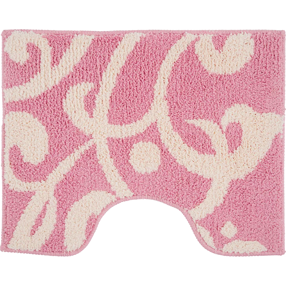 Коврик для туалета Mr Penguin Узоры, 40х50 см, микрофибра, цвет розовый STLM-2053938