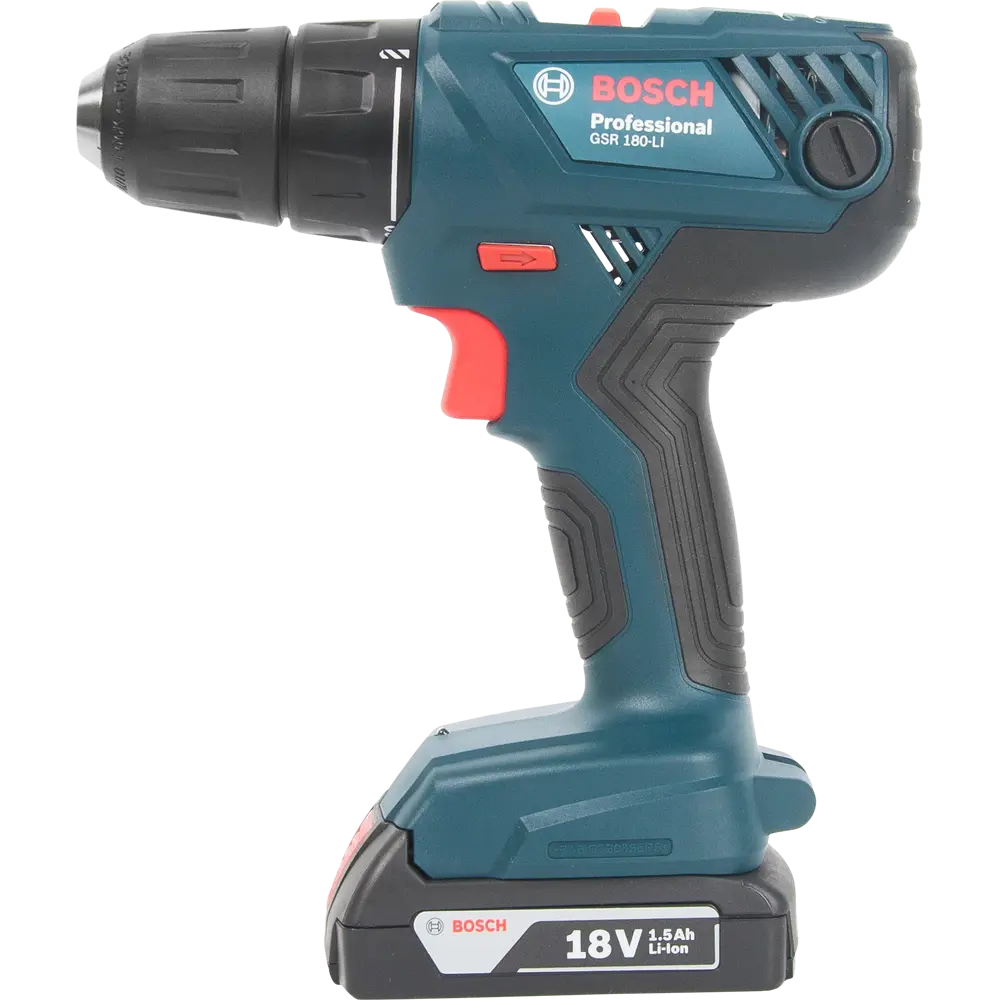 Дрель-шуруповерт аккумуляторная Bosch GSR 180, 18 В Li-ion 2x1.5 Ач BOSCH PROFESSIONAL STLM-2159903 - Вид №1