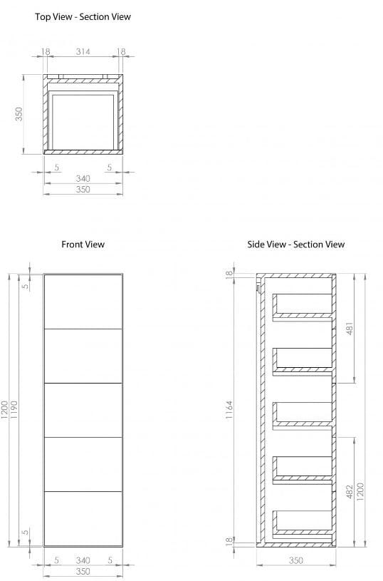 Деревянная колонка для ванной комнаты с ящиками LUSSO Zotto ARCH-00109184 - Вид №3