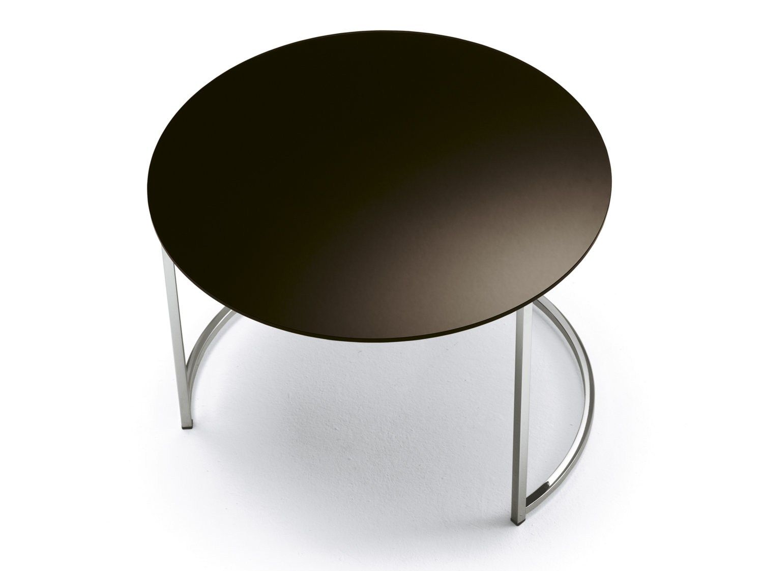 Круглый журнальный столик с окрашенной стеклянной столешницей Pacini & Cappellini Cin Cin ARCH-00027695