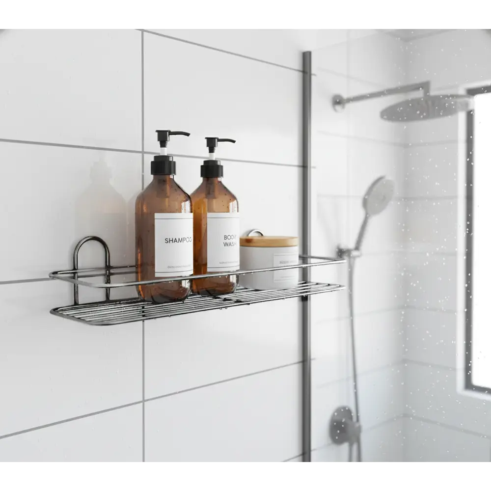 Полка для ванной Lemer Rhine одноярусная 10x40 см металл цвет графит STLM-2032829 - Вид №6