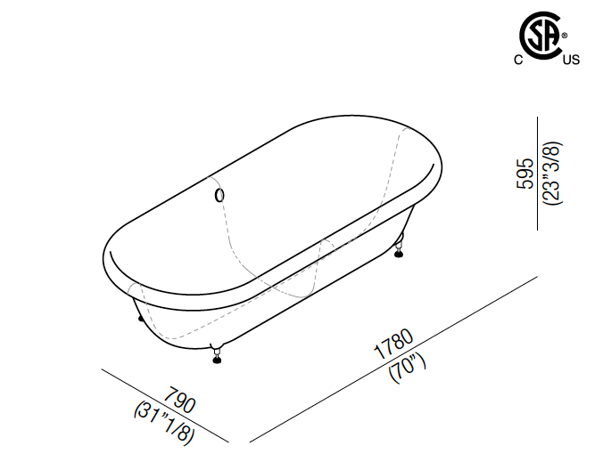 Утопленная овальная ванна Cristalplant® Agape девятнадцатый век ARCH-00117444 - Вид №2