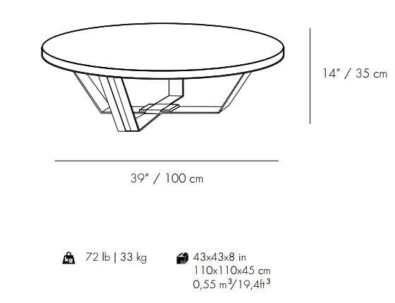 Круглый керамический журнальный столик Mambo Unlimited Ideas Caldas ARCH-00098942 - Вид №2