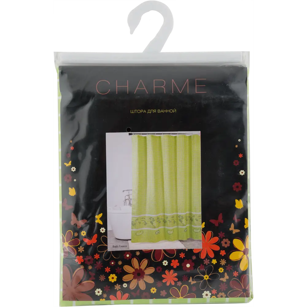 Штора для ванной комнаты Fresco 180х180 см цвет зелёный BATH PLUS ШТОРЫ CHARME RED STLM-2048364 - Вид №5