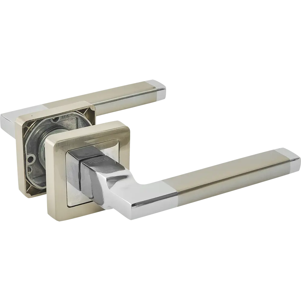 Дверные ручки Punto Vector без запирания цвет матовый никель/хром STLM-2135439