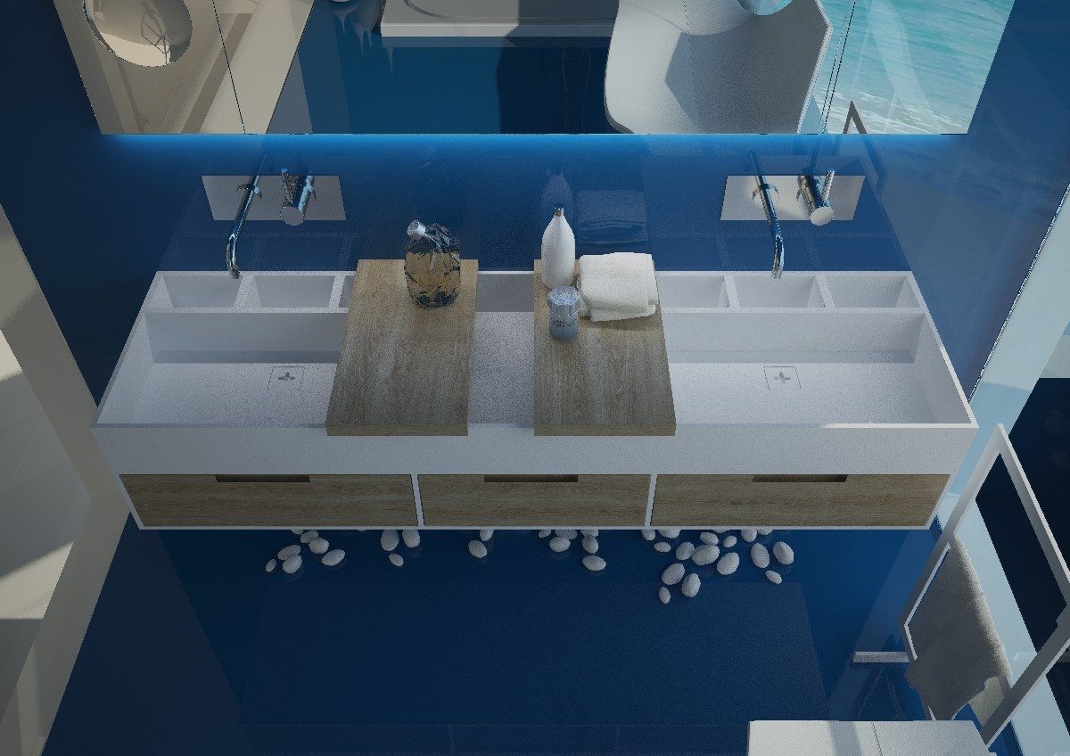 Двойная подвесная раковина из твердой поверхности MOMA Design CANASTA ARCH-00120362 - Вид №4