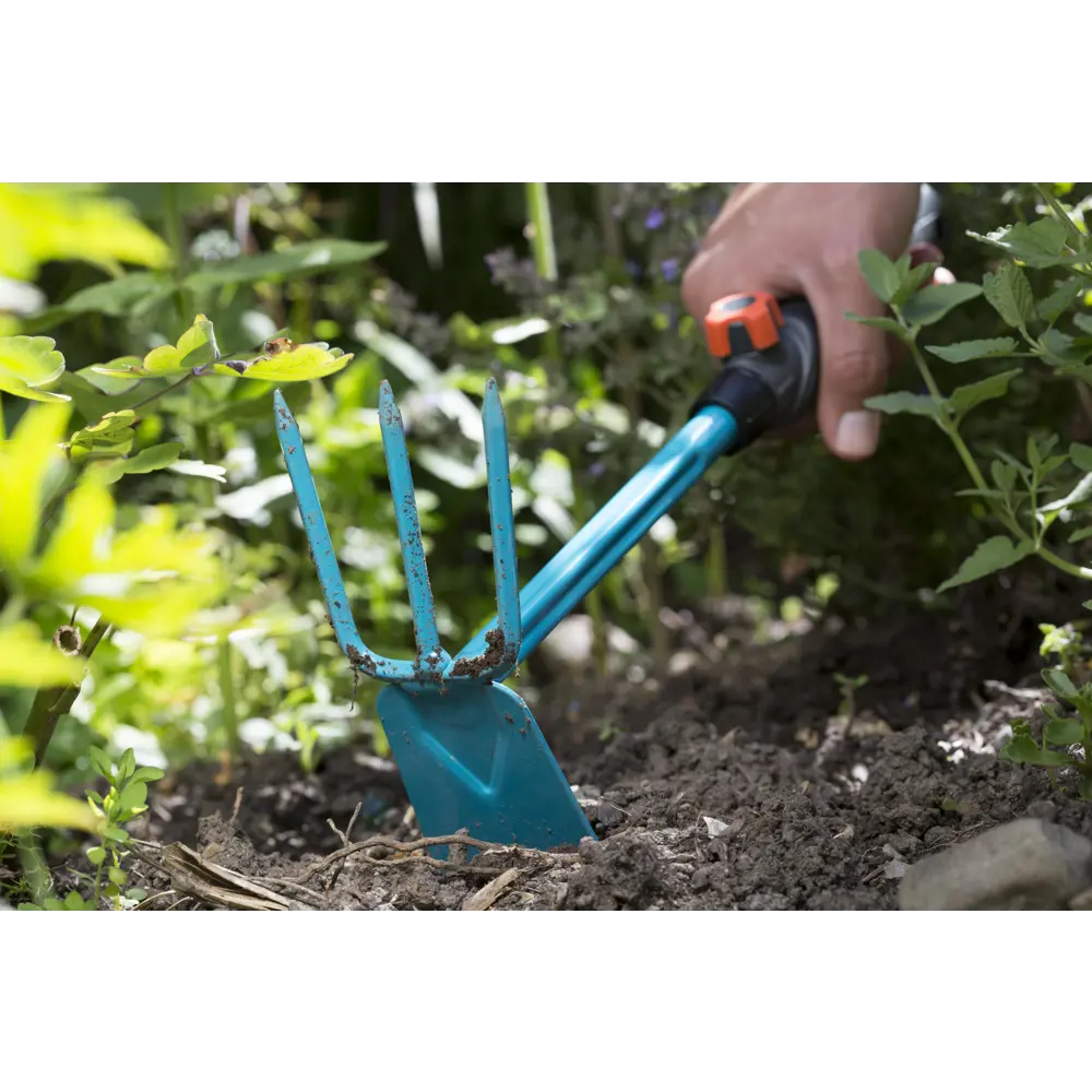 Мотыжка Gardena насадка комби, 3 зубца, 6.5 см пластик/сталь синий/черный STLM-2147854 - Вид №3
