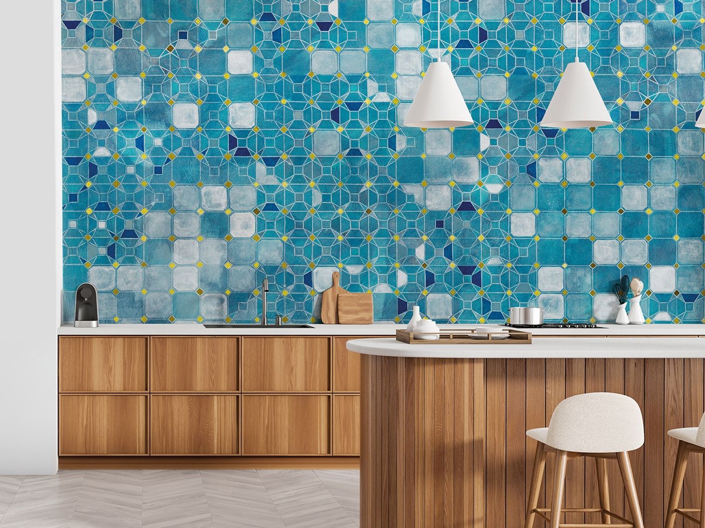 Геометрические обои ПВХ бесплатно, экологически чистые, моющиеся WallPepper AZUL ARCH-00053439