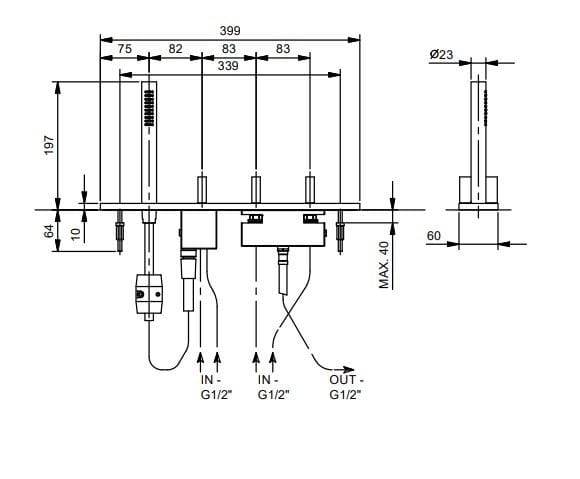 Водопад смеситель для ванны с ручным душем ABOUTWATER ARCH-00101775 - Вид №4