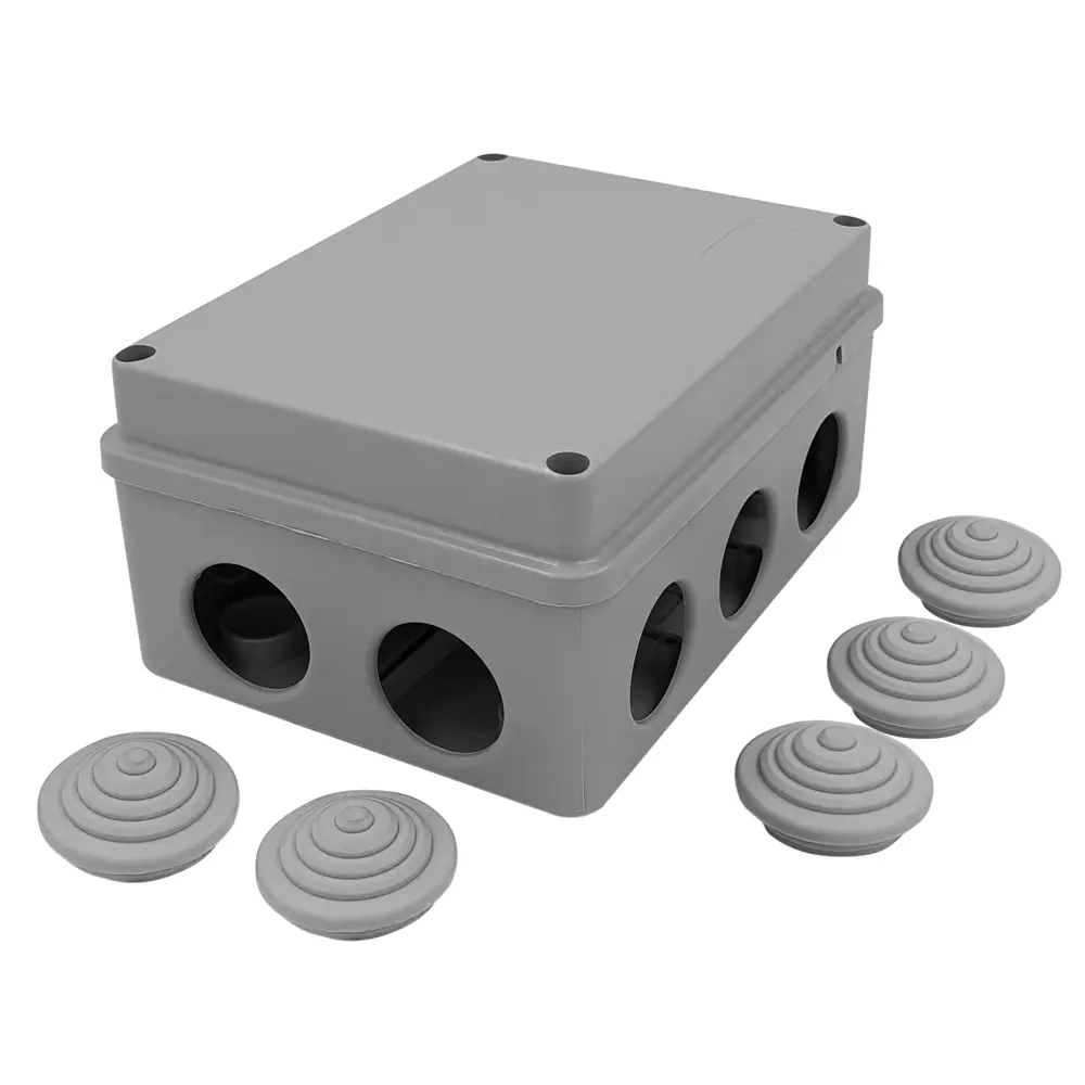 Распределительная коробка открытая LEXMAN D 150x110x70 мм 10 вводов IP55 цвет серый STLM-2211194 - Вид №2