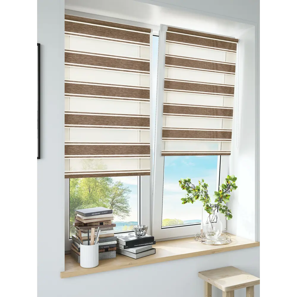 Штора рулонная день-ночь Дэли 80x160 см коричневая MIAMOZA STLM-2141201 - Вид №7