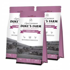 ПР0042055*3 Корм для кошек DUKE"S FARM утка, курица, индейка сух. 2кг (упаковка - 3 шт) DUKE'S FARM