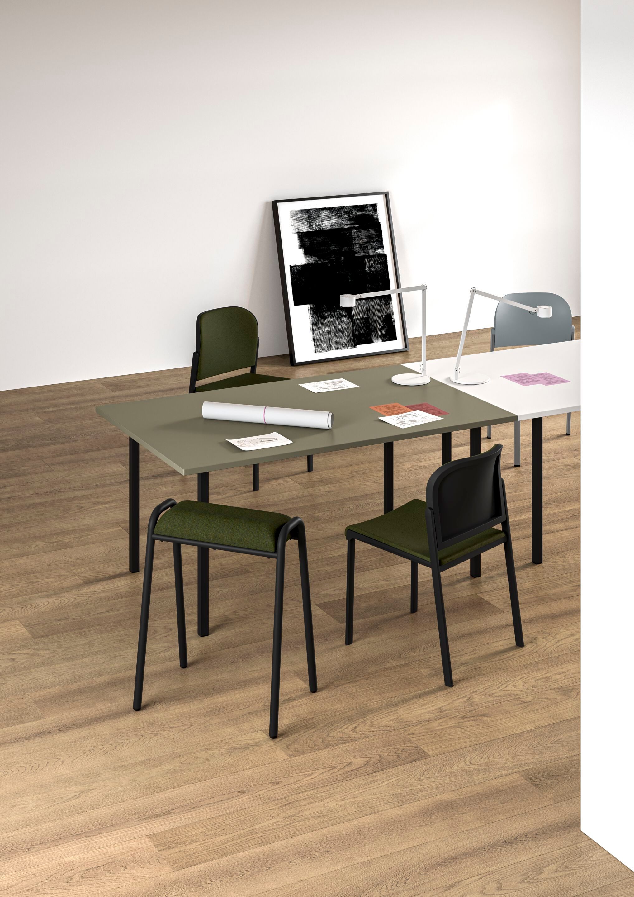 Штабелируемый офисный стул из ткани с подлокотниками IBEBI био ARCH-00080941 - Вид №4