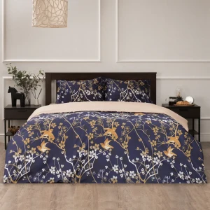 Комплект постельного белья Amore Mio Делигт евро полисатин синий