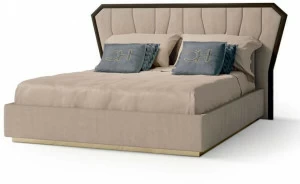Carpanese Home Двуспальная кровать из нубука с мягким изголовьем Contemporary 7599