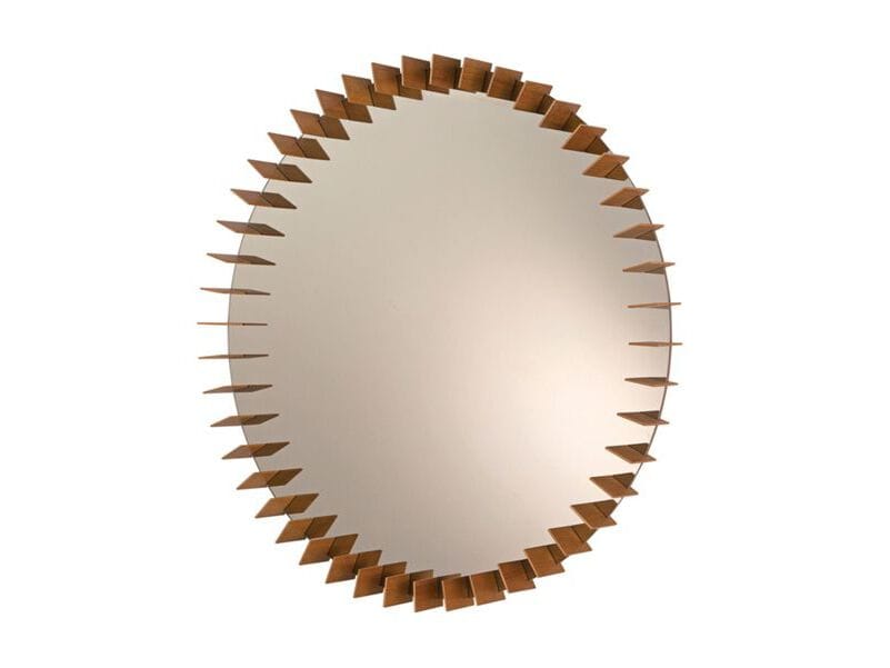 Круглое деревянное настенное зеркало с рамкой ROCHE BOBOIS Turbine ARCH-00092483