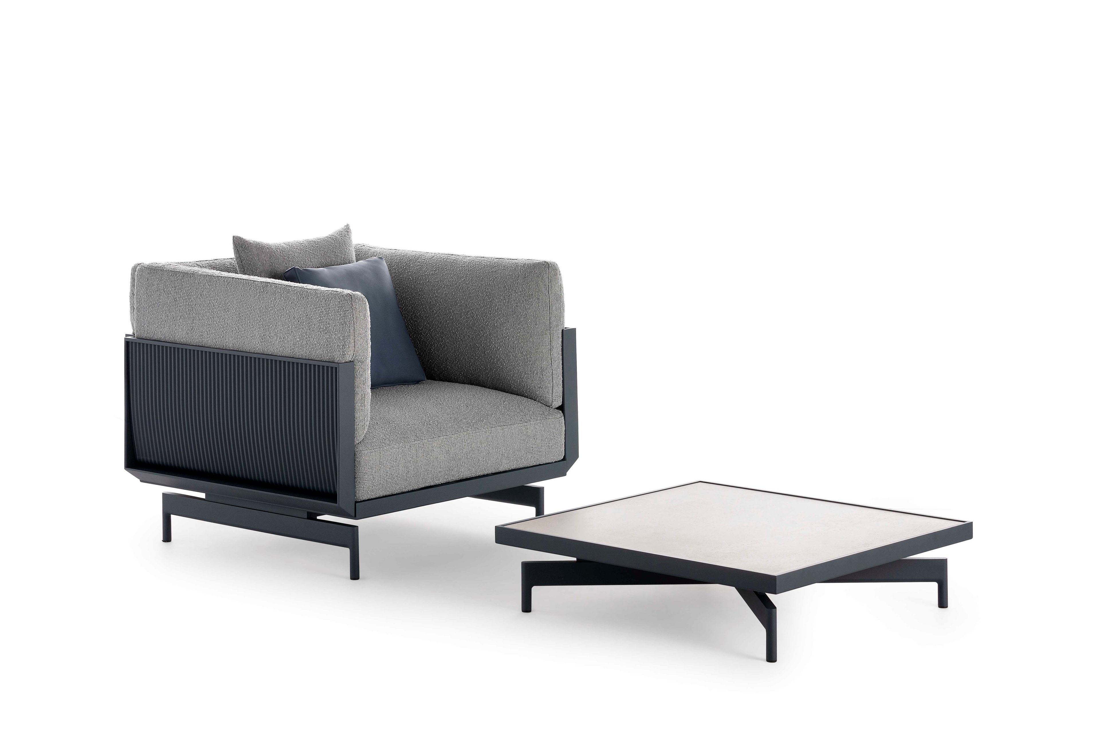 Фарфоровый квадратный садовый столик GANDIABLASCO волны ARCH-00028769 - Вид №6