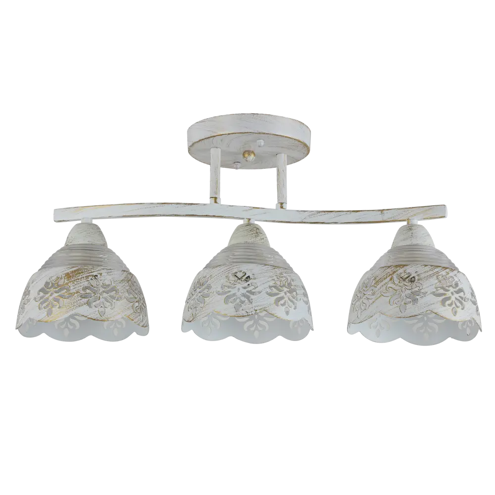 Люстра потолочная Ritter Ravenna 52515 8 3 лампы Е27 цвет белый/золото патина STLM-2115029