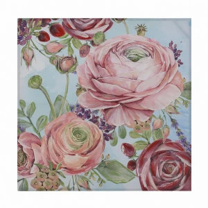 Картина на холсте на подрамнике 100х100 см розовая с голубым "Розы" TO4ROOMS ЦВЕТЫ 00-3893286 Голубой;розовый