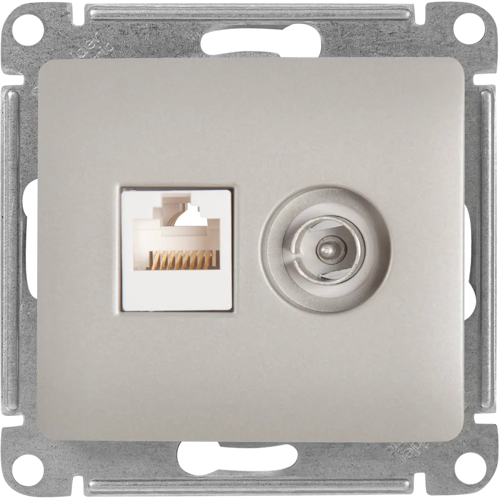 Schneider Electric Glossa — Двойная розетка RJ45+TV для скрытого монтажа 84693608 STLM-0053752