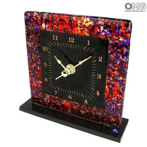 1641 ORIGINALMURANOGLASS Настольные часы Красные - Муранское стекло 13 см