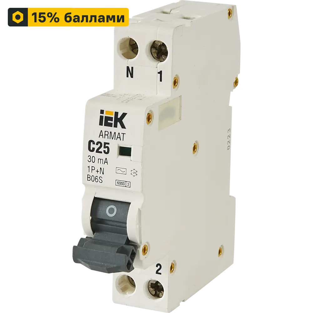 Дифференциальный автомат IEK Armat B06S - защита от короткого замыкания и перегрузок 87762185 STLM-1435123