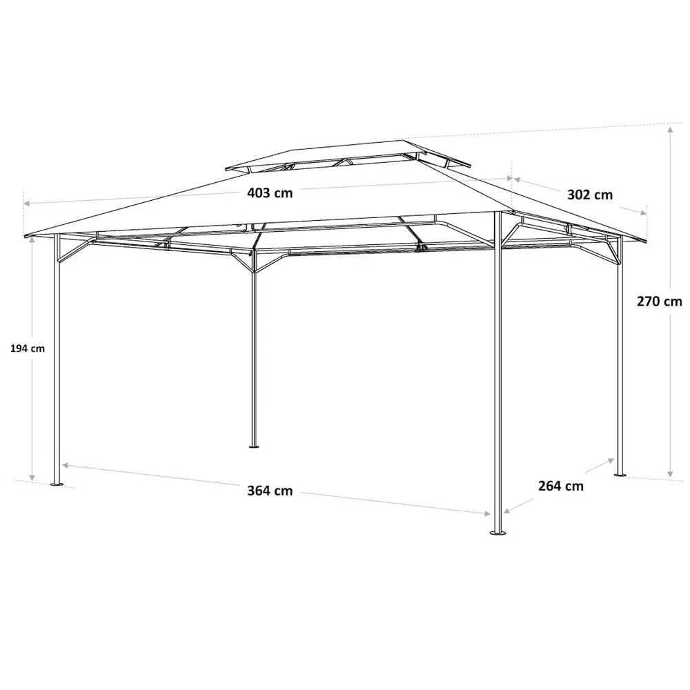 Павильон садовый Naterial Oxis 3x4 м тёмно-серый STLM-2051013 - Вид №5