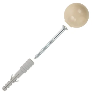 Стопор дверной с дюбелем для полнотелых материалов Fischer TS 8 8x60 мм, нейлон/сталь, цвет коричневый, 10 шт.