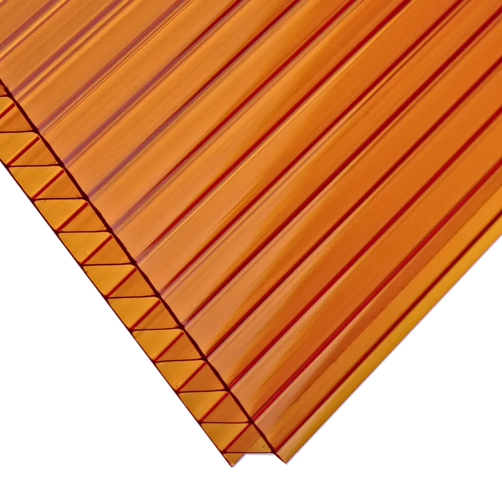 Поликарбонат сотовый Киви 6 мм 1.05x2 м янтарный 25% STLM-2036311