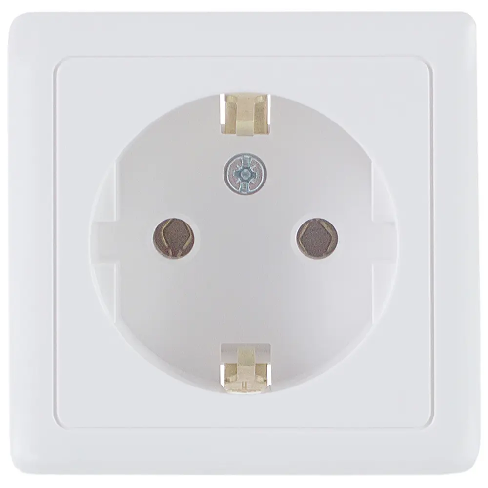 Розетка Schneider Electric Хит с заземлением цвет белый STLM-2101174 - Вид №1