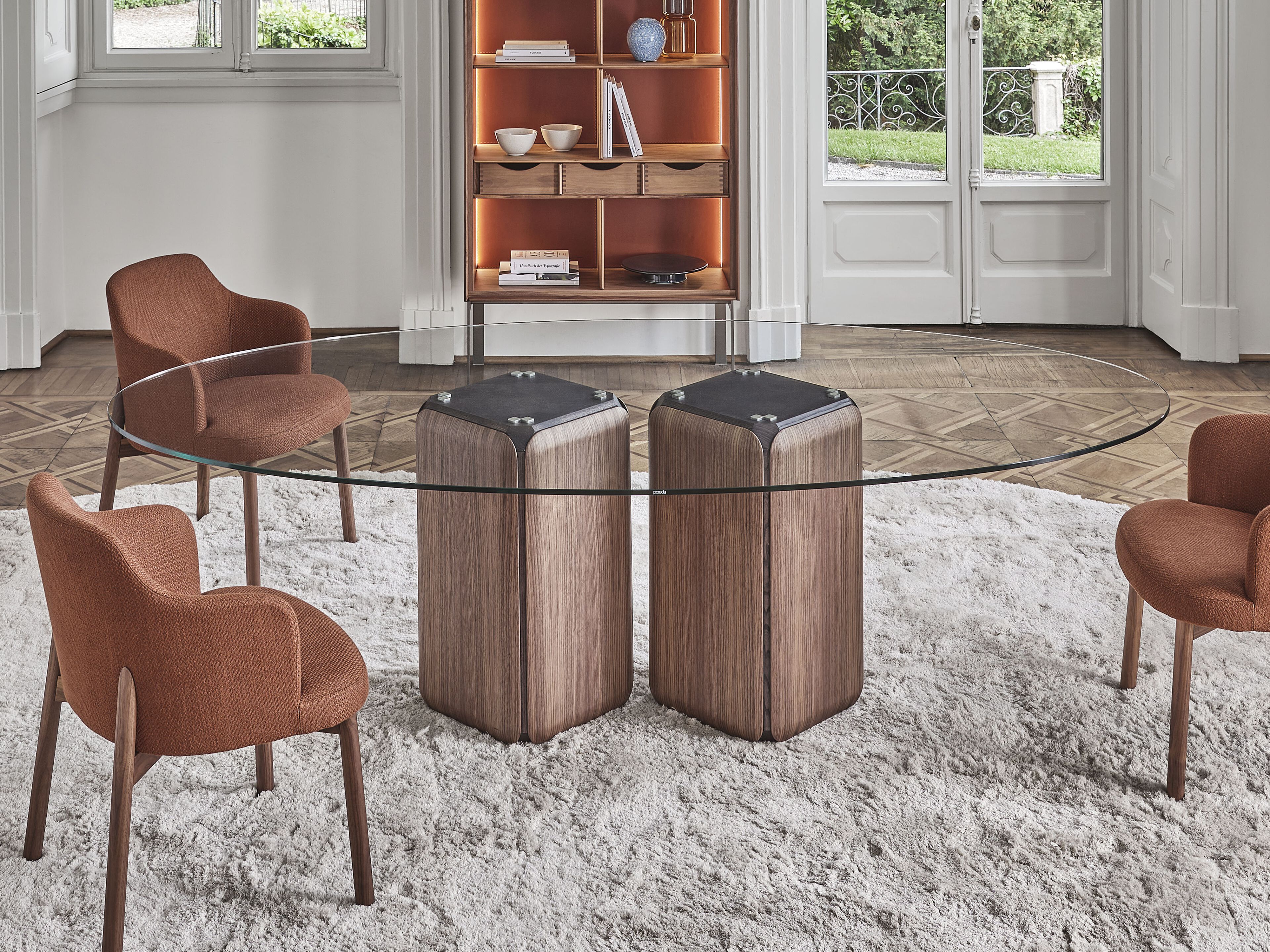 Овальный Хрустальный обеденный стол Porada двадцать четыре ARCH-00142725