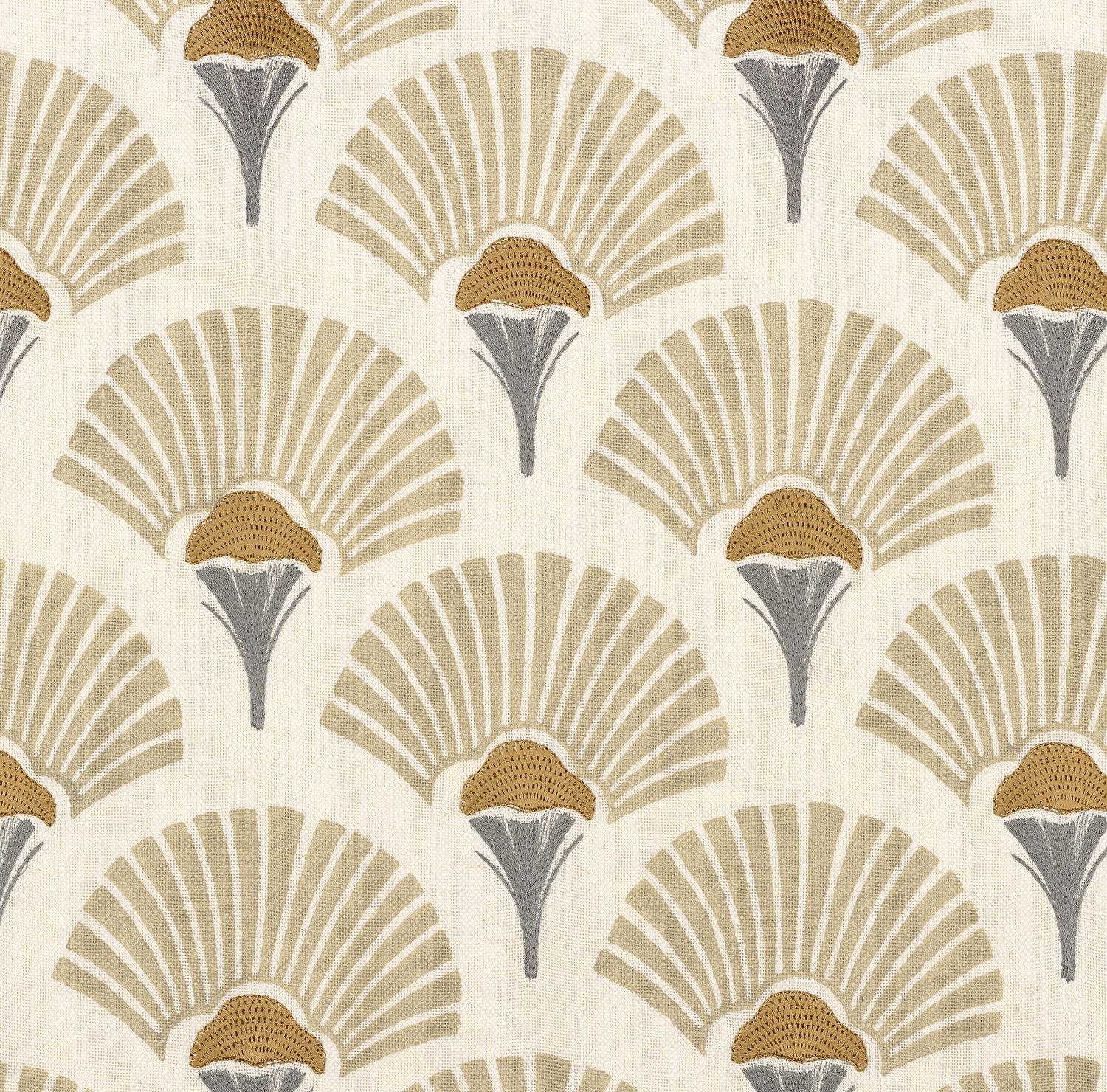 Льняная и хлопковая ткань для штор с цветочным рисунком Casamance Linefolia ARCH-00106312 - Вид №4