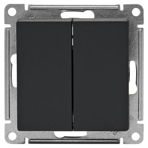 Переключатель встраиваемый Systeme Electric AtlasDesign 2 клавиши цвет базальт