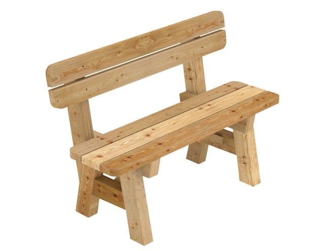 Садовая скамейка из лиственницы со спинкой Pircher SIRMIONE ARCH-00094912 - Вид №4