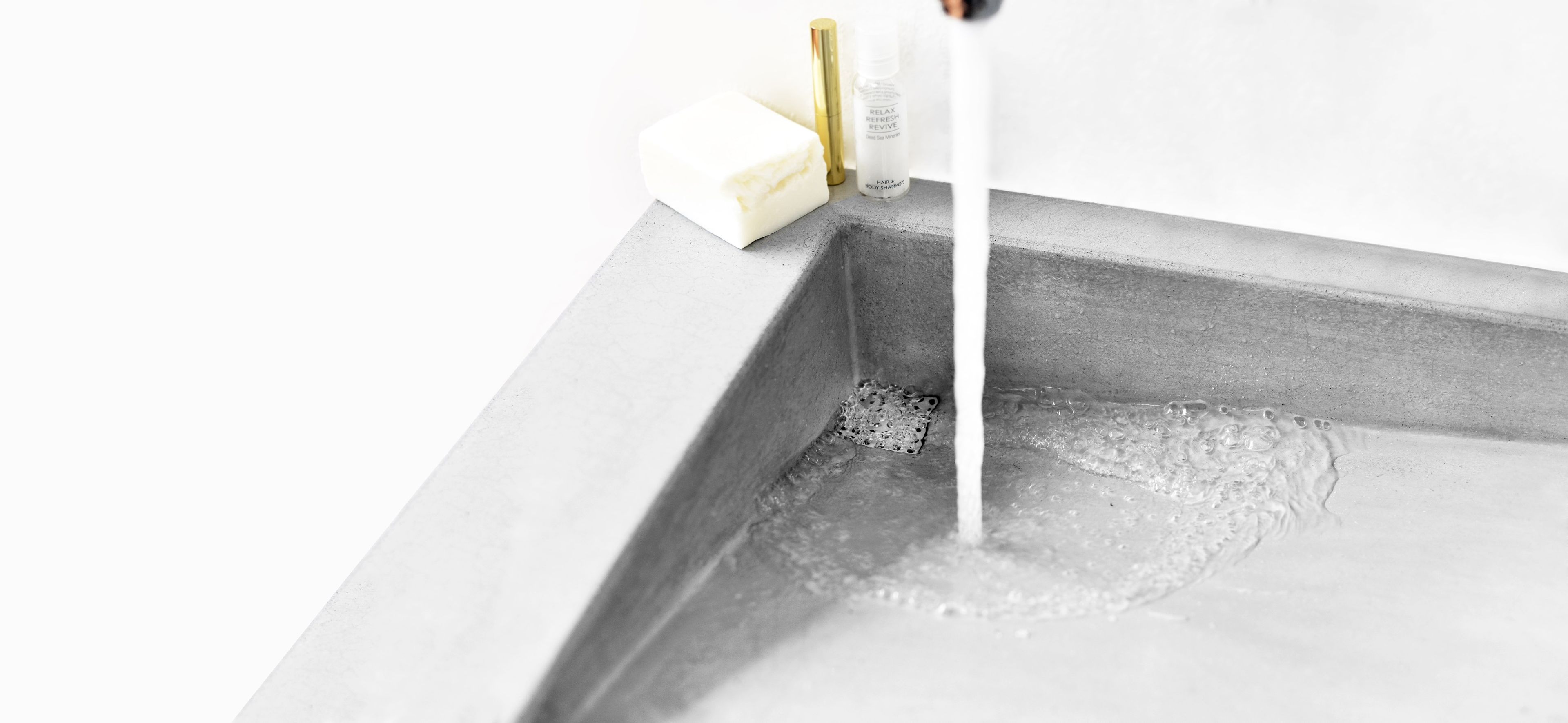 Прямоугольная бетонная подвесная раковина Gravelli SLANT 03 DOUBLE ARCH-00142547 - Вид №7