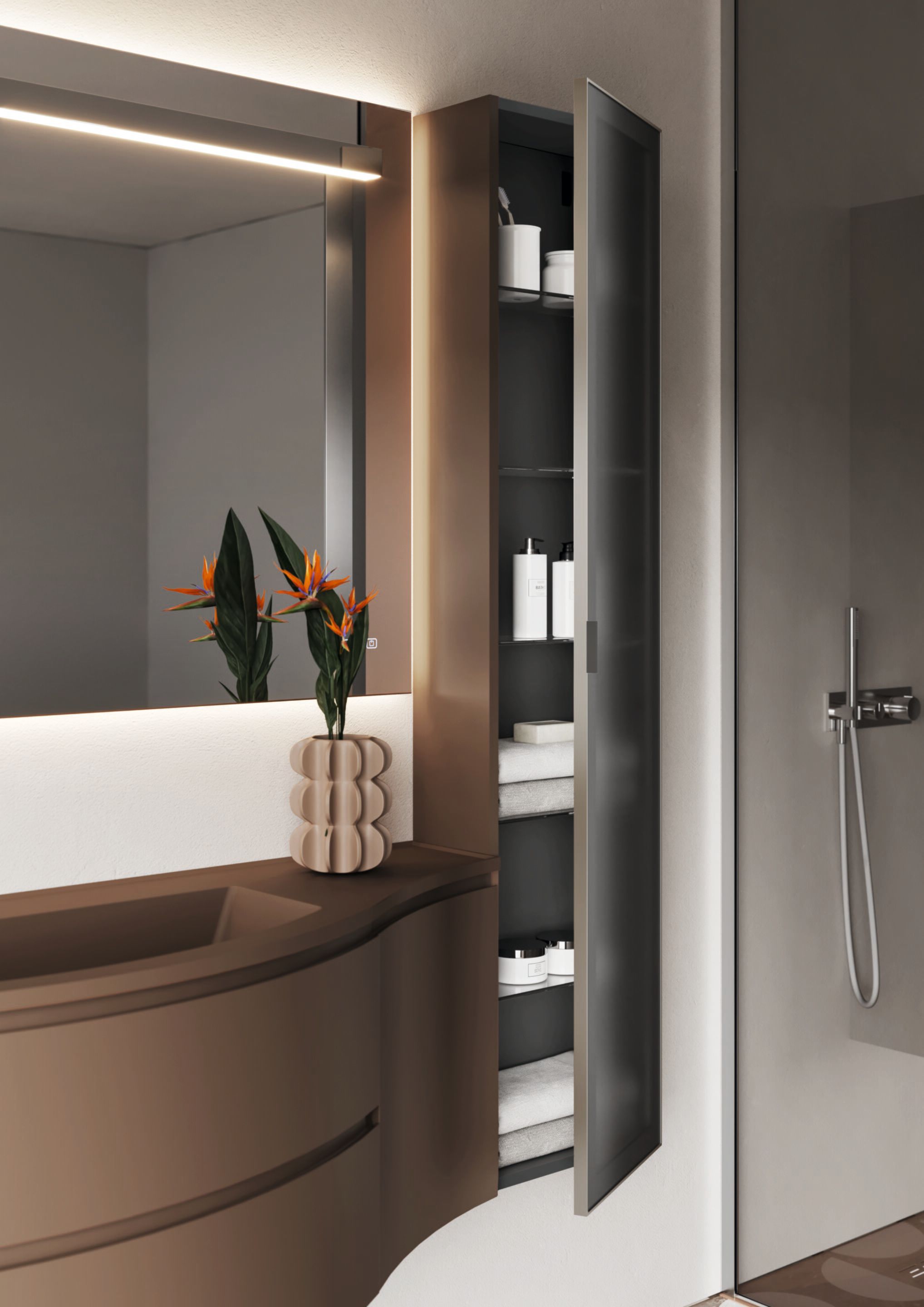 Подвесной туалетный столик с зеркалом Ideagroup Seventy Form ARCH-00049102 - Вид №2