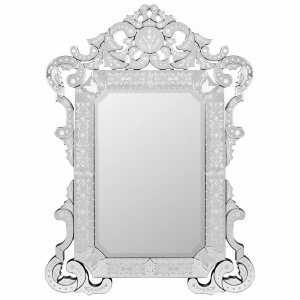 Зеркало венецианское 125х85 см серебряное Bernard ART-ZERKALO ДИЗАЙНЕРСКИЕ 00-3884057 Зеркальный;серебро