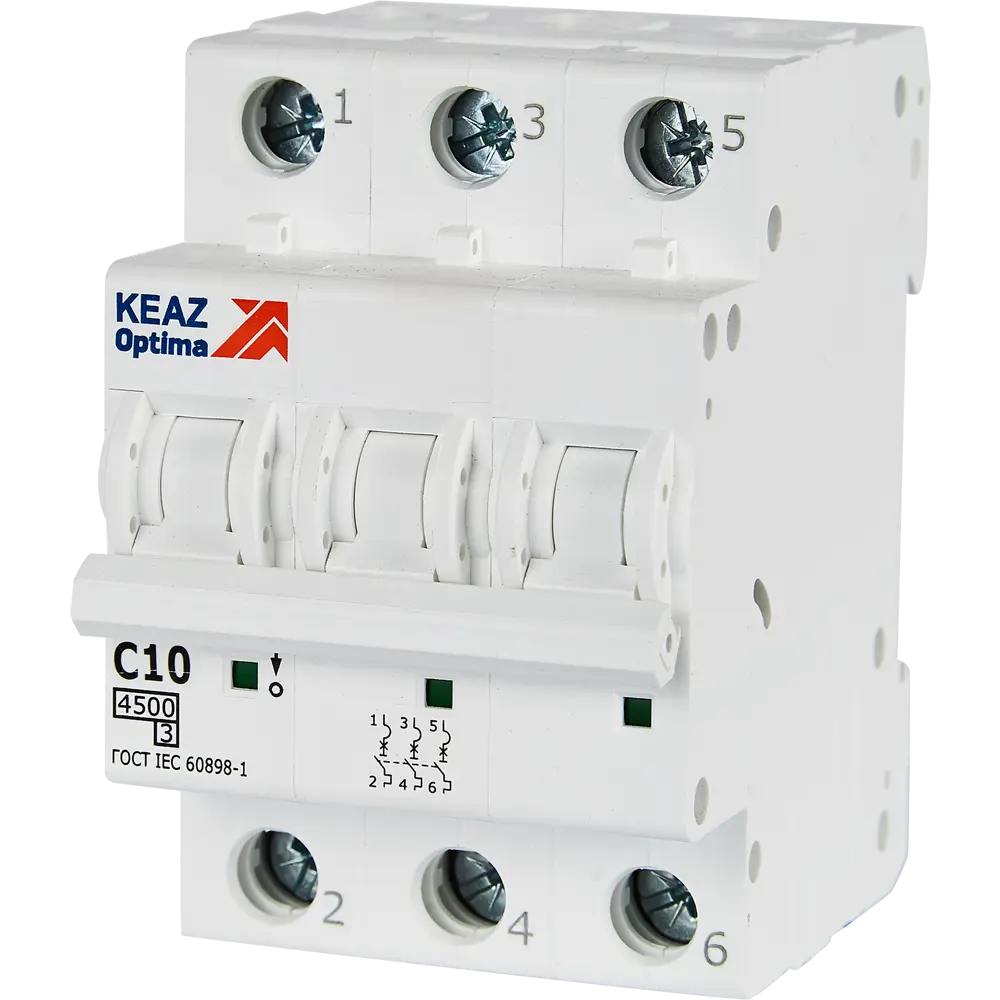 Автоматический выключатель КЭАЗ Opti Din BM63 3P 10А для надежной защиты электросети 89206648 STLM-1431051