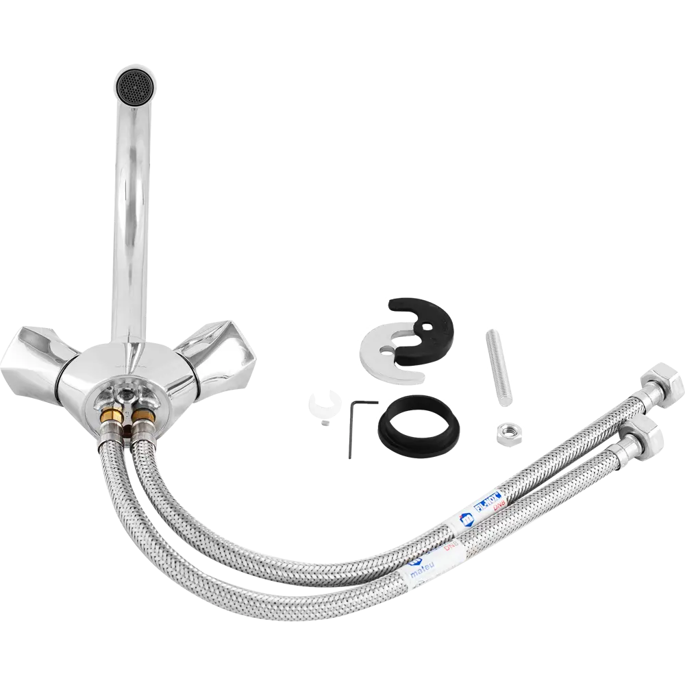 Смеситель для раковины Vidima Life BA358AA двухвентильный цвет хром STLM-2007951 - Вид №2