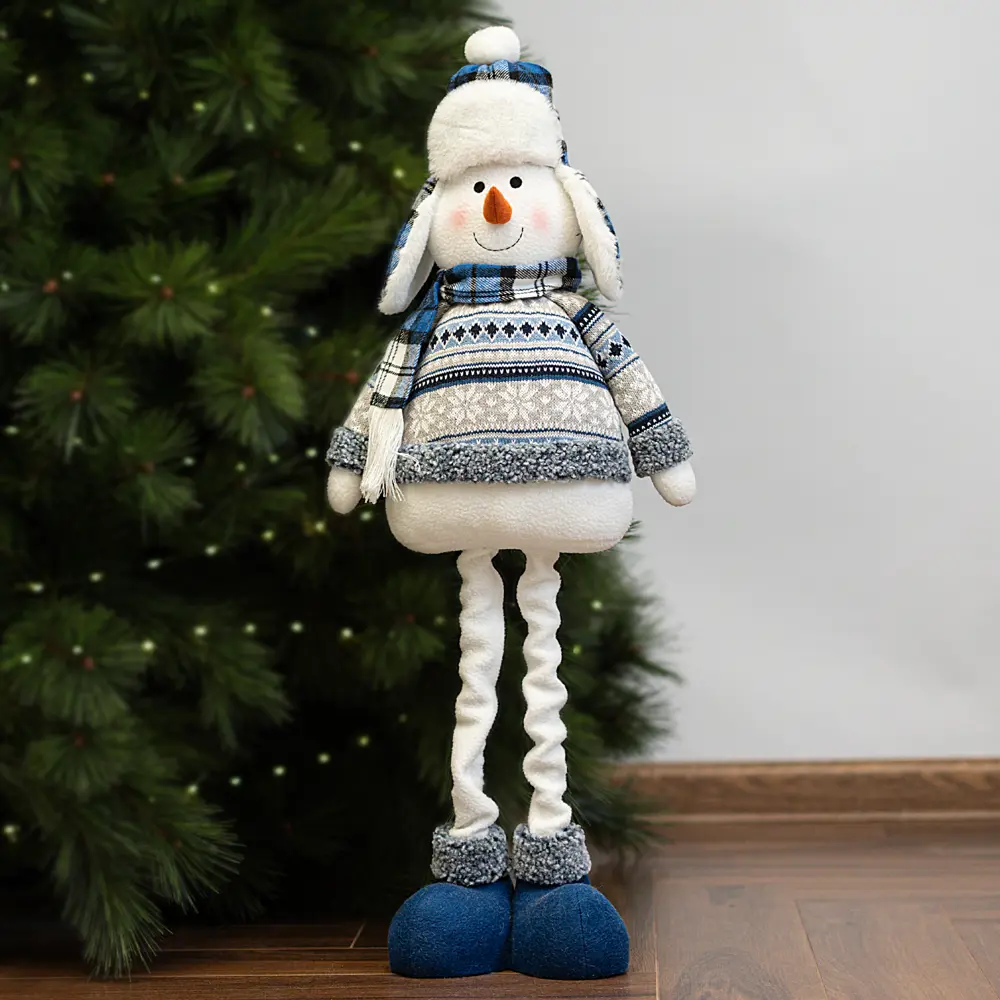 89369007 Декоративная фигура Снеговик 50x24 см синий STLM-1478933 Santreyd Christmas