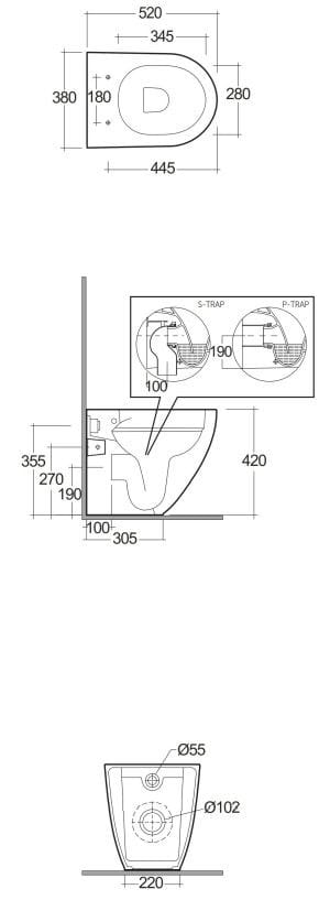 Напольный керамический туалет RAK Ceramics RAK-Des ARCH-00136115 - Вид №1